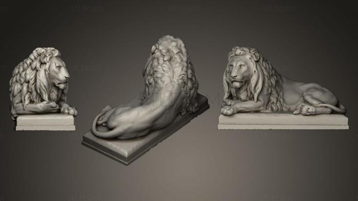 3D model lying lion 3 (STL)